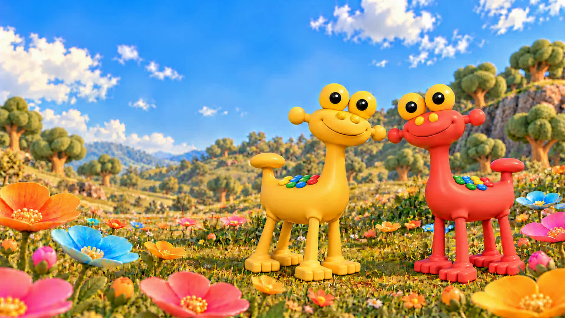 Max and Dax in the sunny meadow on Planet UT